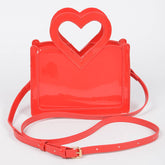 Red Enamel Top Handle Bag